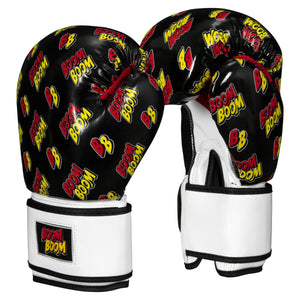 Boom Boom Boxing Striker Youth Boxing Gloves 3.0 - Black/White, 10 oz
