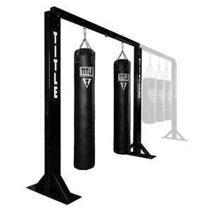 TITLE Deluxe Multi-Unit Heavy Bag Wall Stand optional extension view with bags