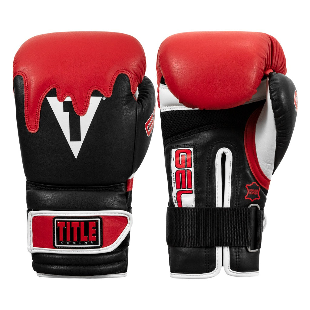 Title Boxing Kick Boxing GEL 2024 Enforced Lining Genuine Leather 12 Ounce Gloves