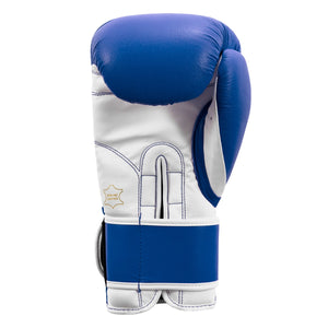 Title Boxing Pro Style Leather Training Gloves 3.0 - Blue/White, 14 oz