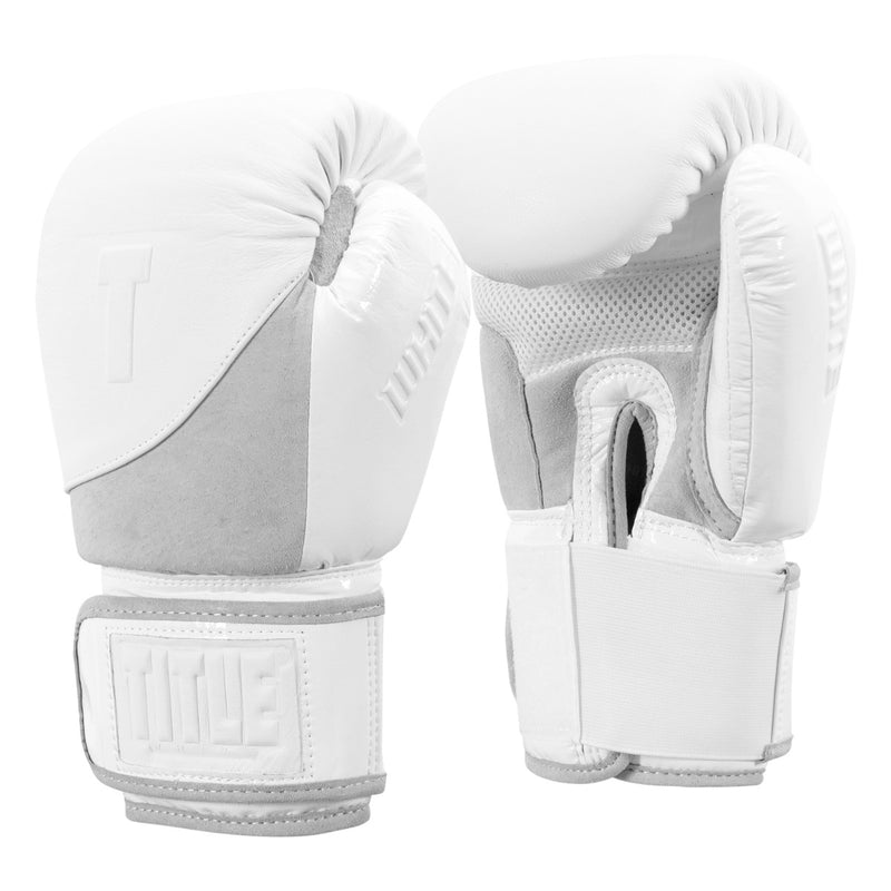 TITLE Boxing Guantes de encaje blanco 2.0, blanco, 16 onzas