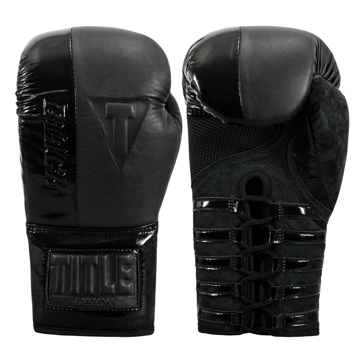 TITLE BLACK Blast Lace Training Gloves | TITLE Boxing Gear